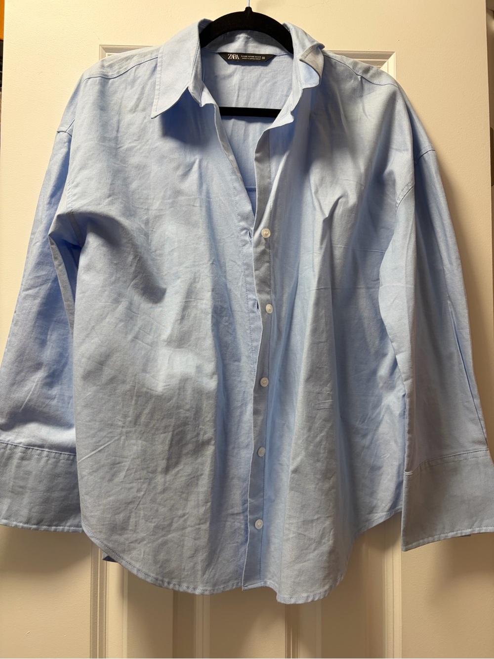 Zara Light Blue Oversized Button-Down Shirt